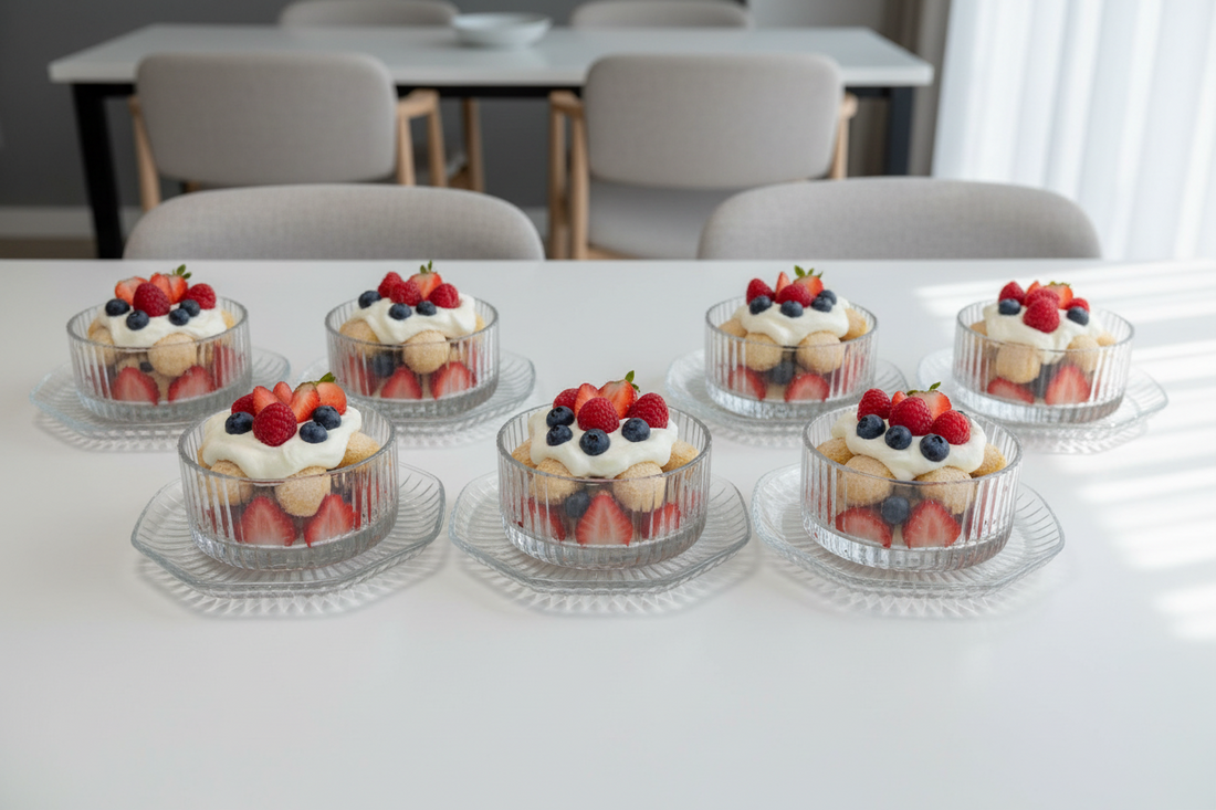 Set de bols apéritif en verre strié