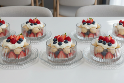 Set de bols apéritif en verre strié