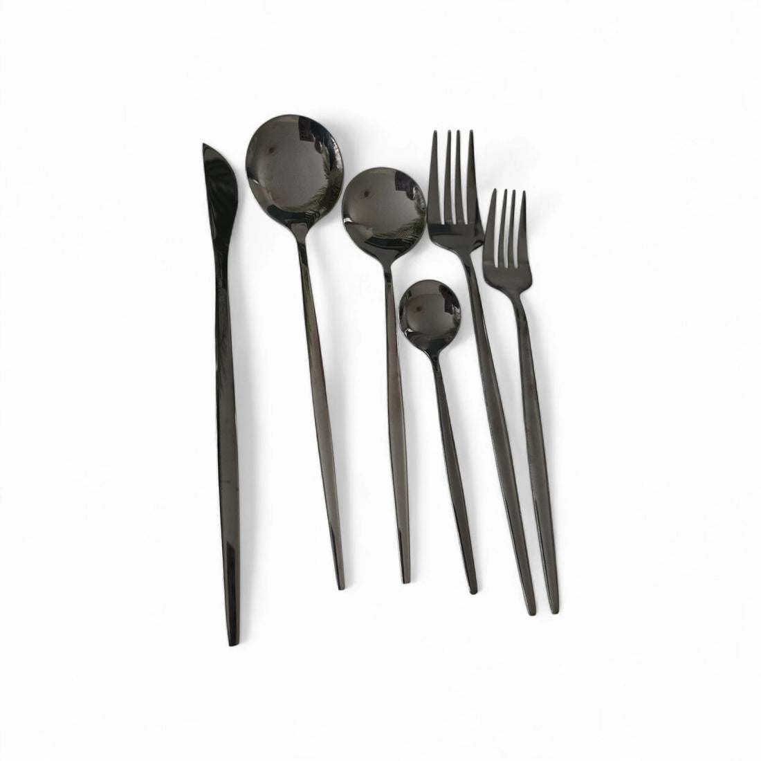 Set Complets de Couverts - Ménagère 36 pièces - Inox Anthracite - Happymuzdeco
