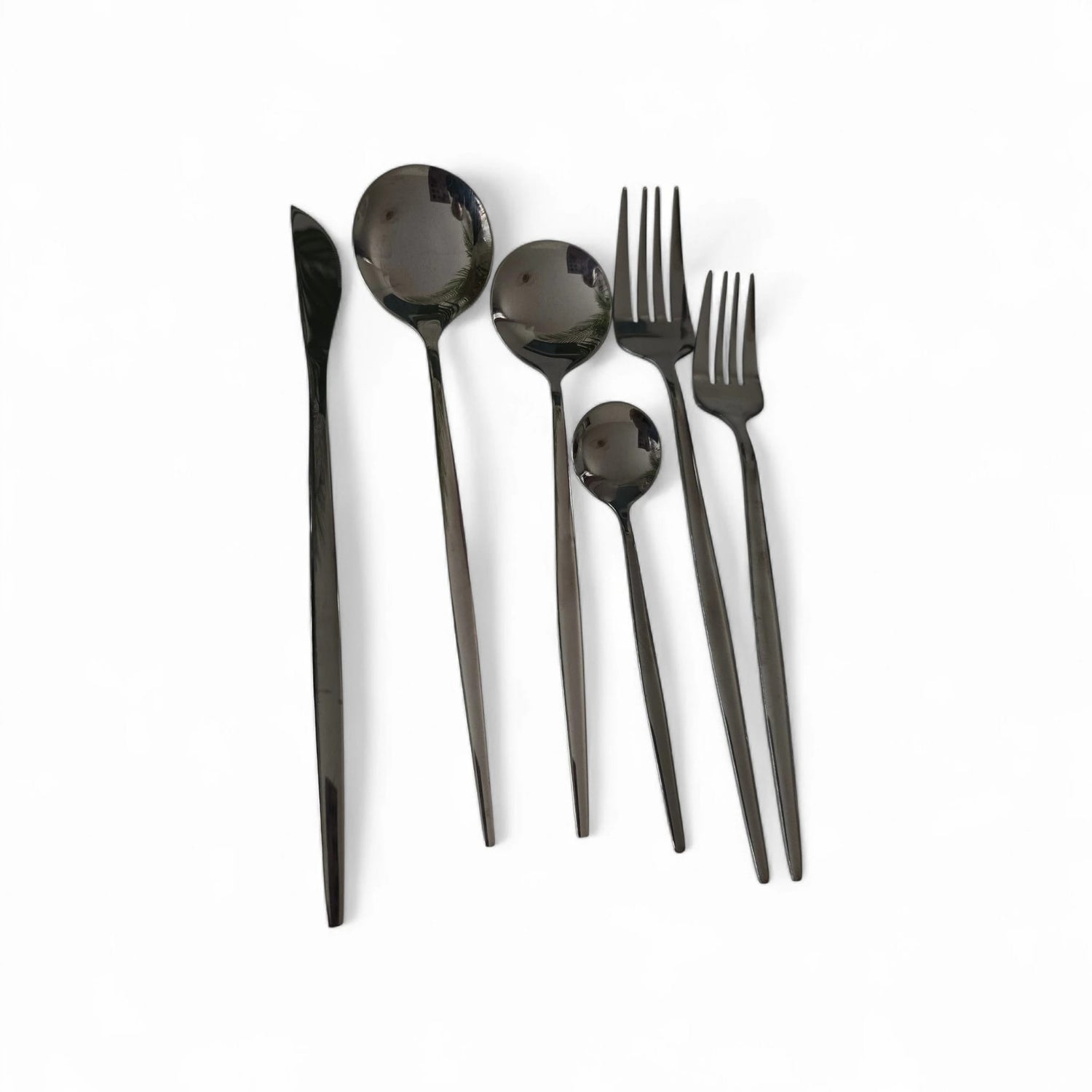 Set Complets de Couverts - Ménagère 36 pièces - Inox Anthracite - Happymuzdeco