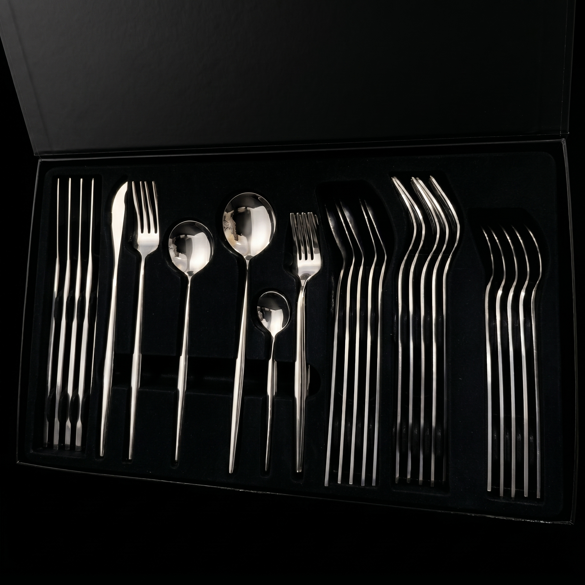 Set Complets de Couverts - Ménagère 36 pièces - Inox Anthracite