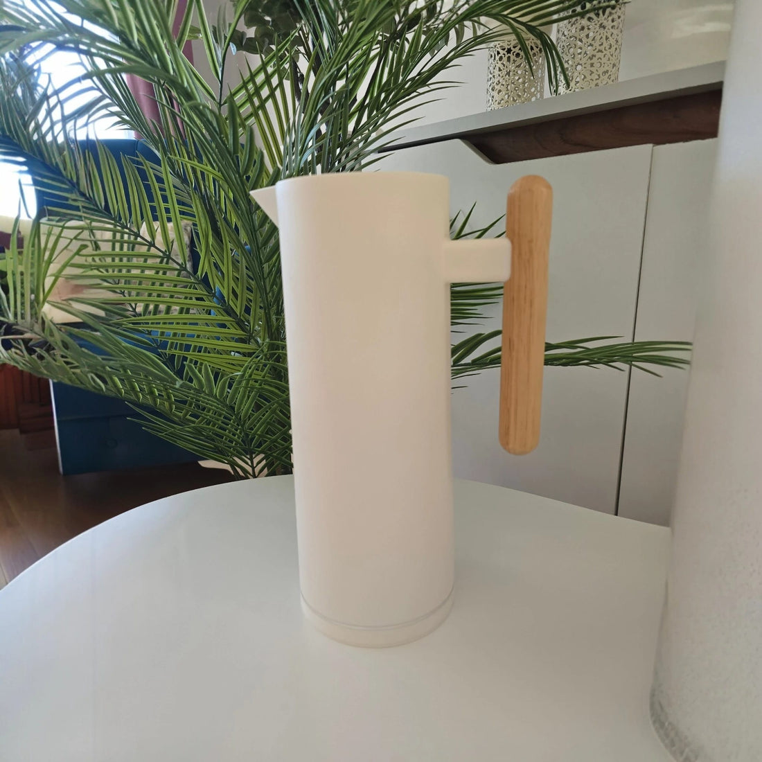 Thermos Blanc avec Manche en Bois - Happymuzdeco