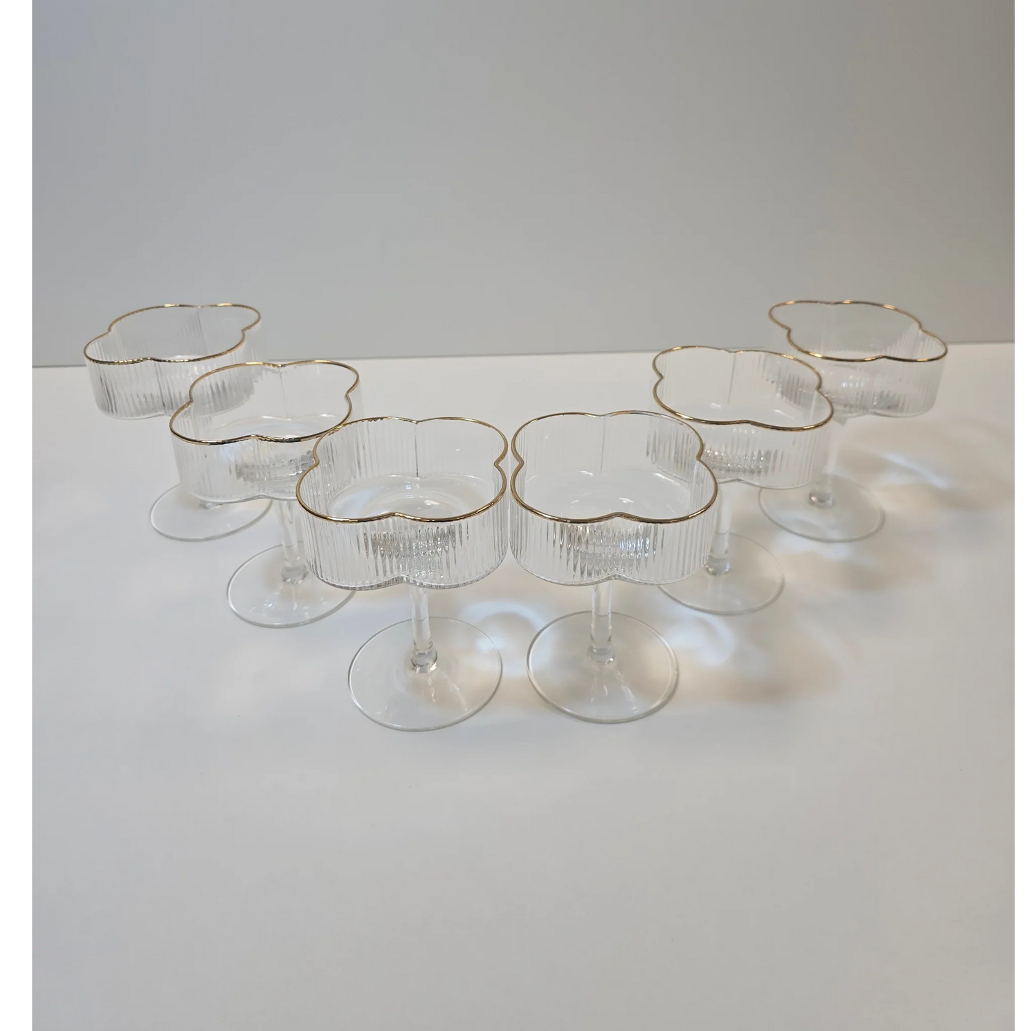 Lot de 6 verres à cocktail Trèfle – Liseré doré - Happymuzdeco