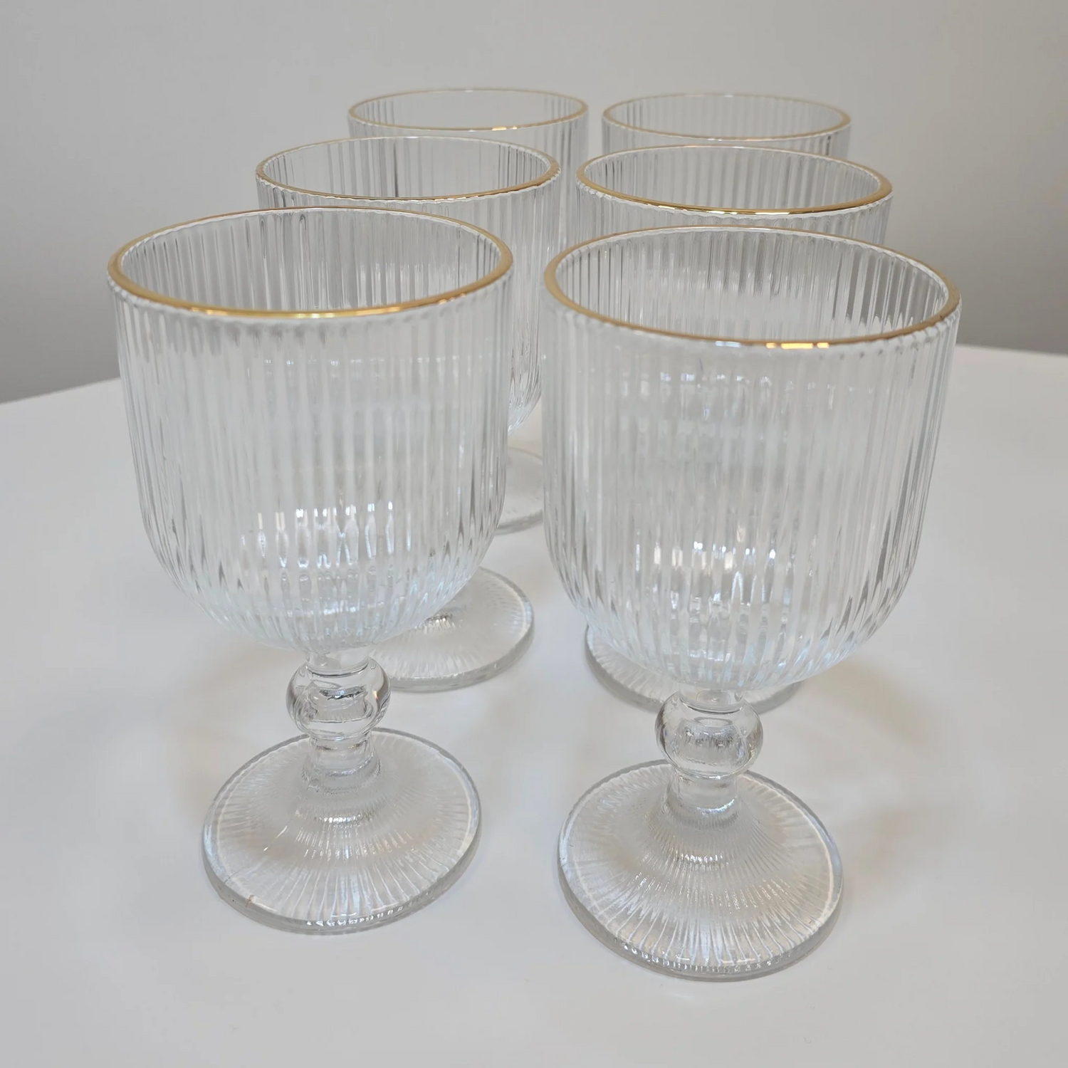 Lot de 6 Verres à pied Line – Liseré Doré - Happymuzdeco