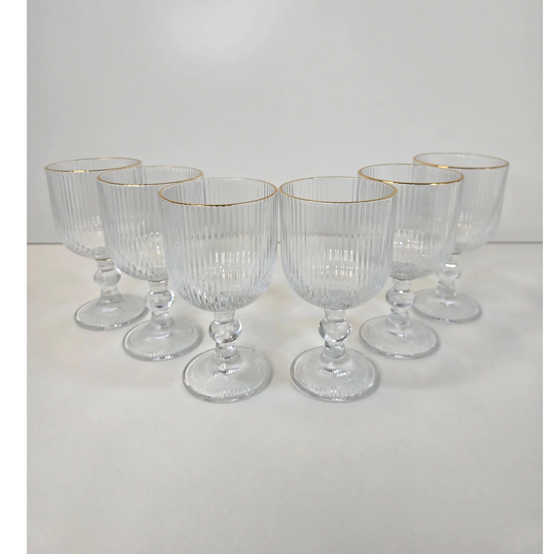 Lot de 6 Verres à pied Line – Liseré Doré - Happymuzdeco