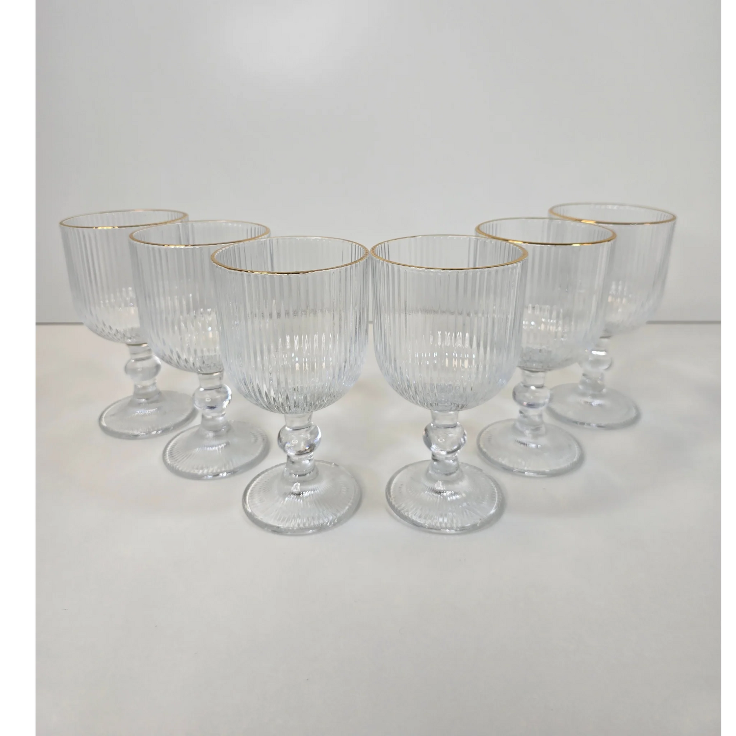 Lot de 6 Verres à pied Line – Liseré Doré - Happymuzdeco