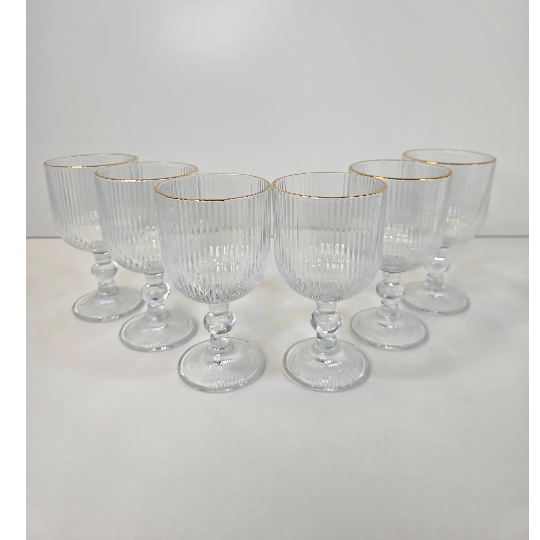 Lot de 6 Verres à pied Line – Liseré Doré - Happymuzdeco