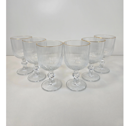 Lot de 6 Verres à pied Line – Liseré Doré - Happymuzdeco
