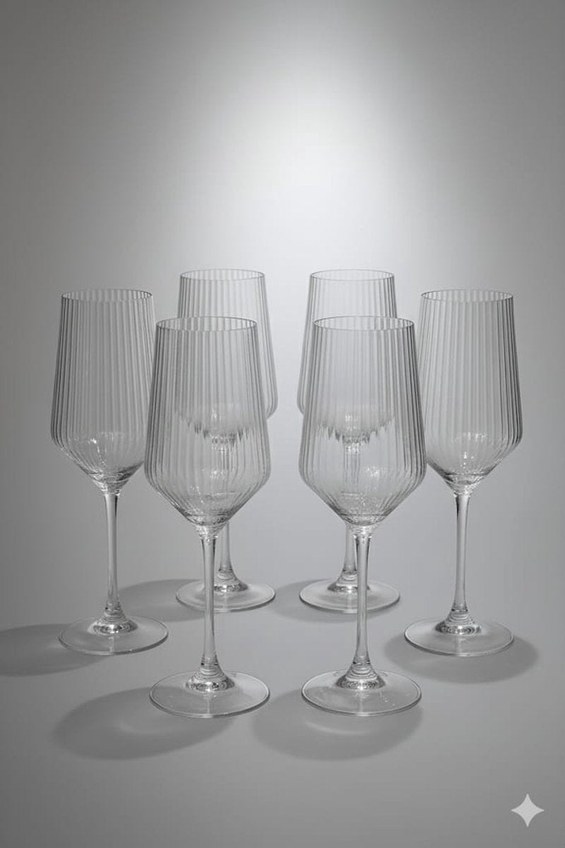 Lot de 6 Verres à pied Lines - Happymuzdeco