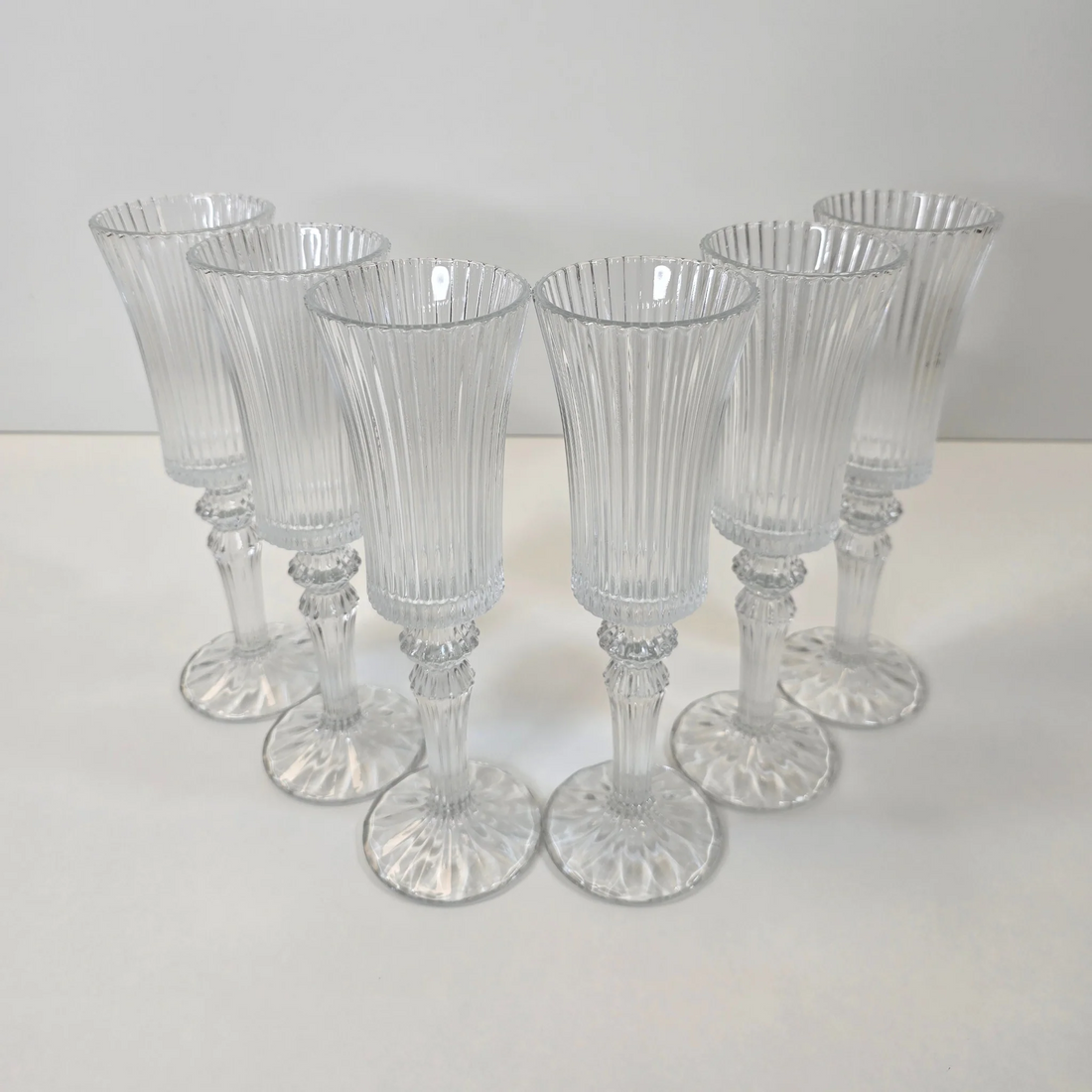 Lot de 6 Verres à pieds Lines élegance Allongé - Happymuzdeco