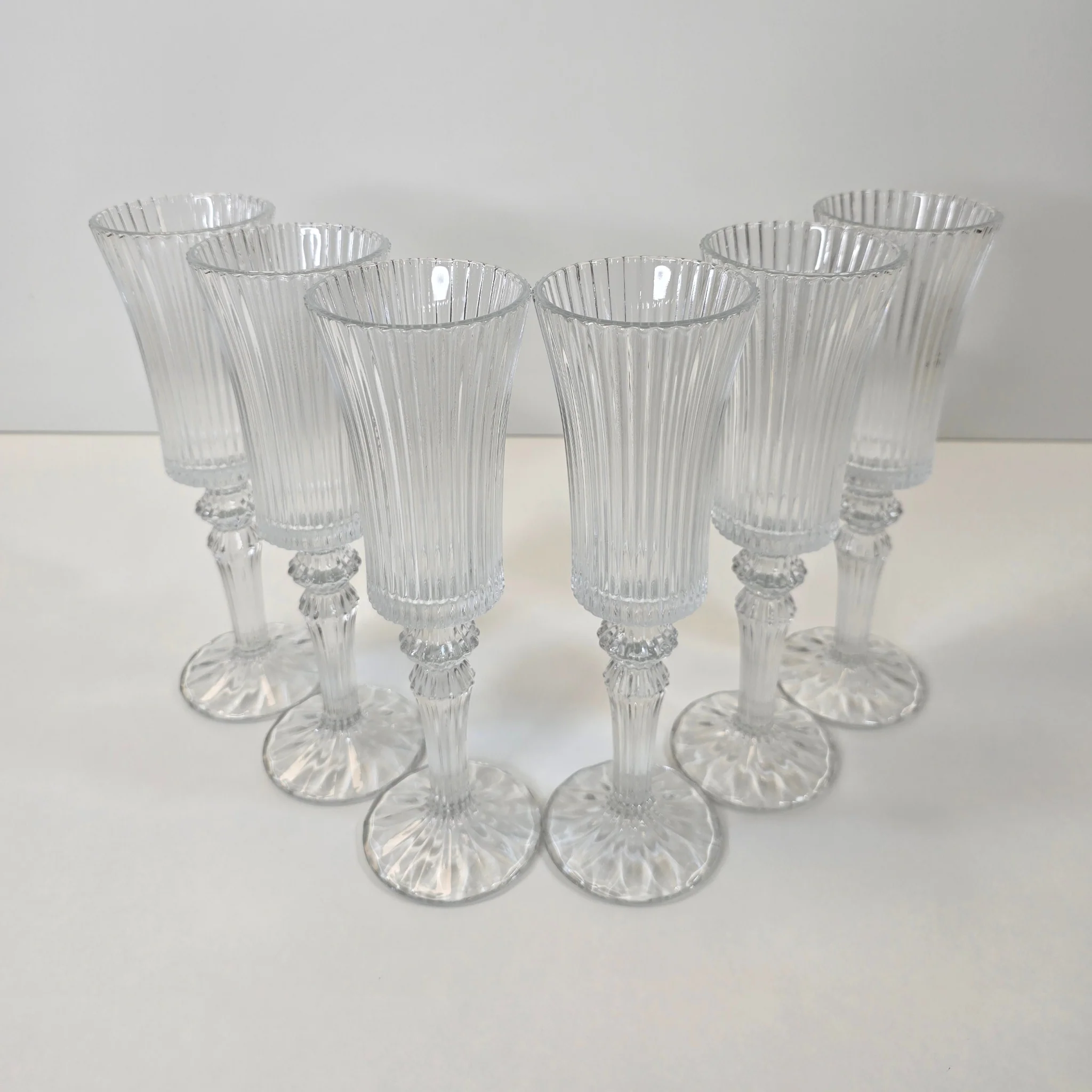 Lot de 6 Verres à pieds Lines élegance Allongé - Happymuzdeco