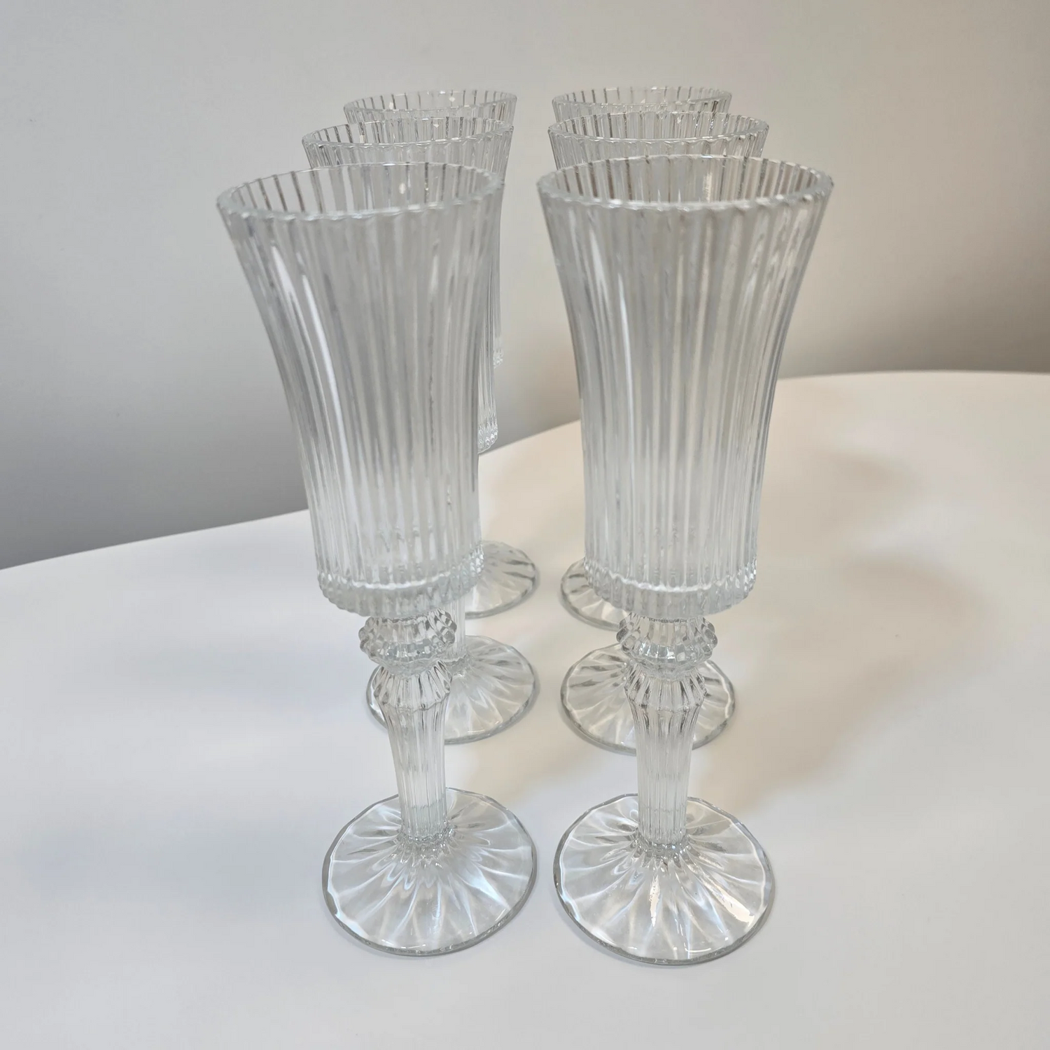 Lot de 6 Verres à pieds Lines élegance Allongé - Happymuzdeco