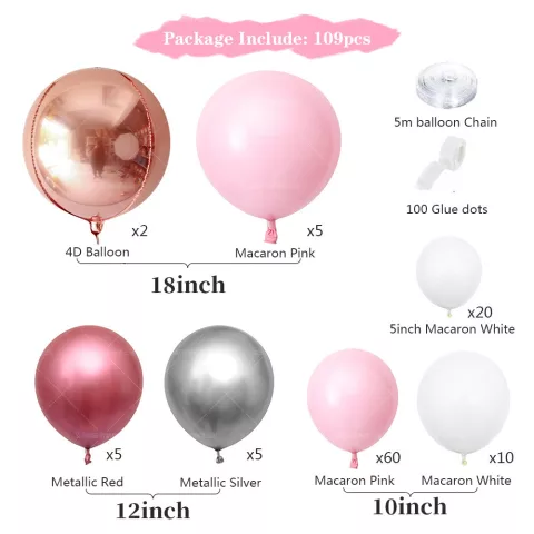 Kit arche à ballons Blanc & Silver (109 Ballons) – Happy Muz Deco
