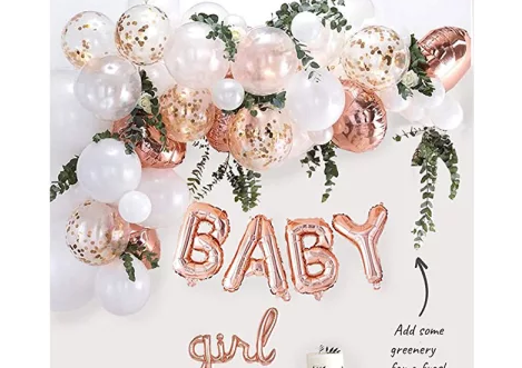 Kit arche à ballons Blanc & Rose Gold (71 Ballons) - Happy Muz Deco