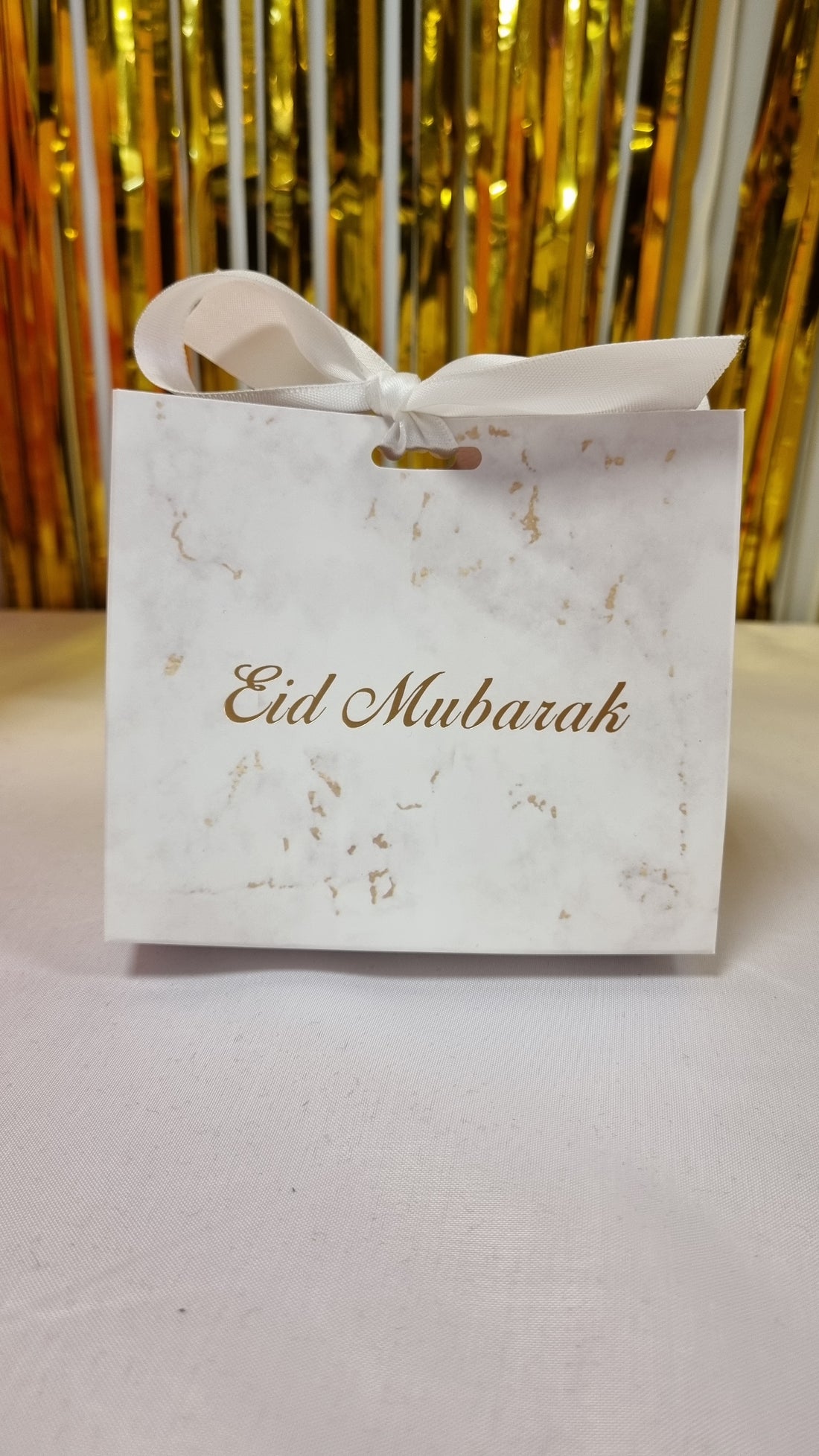 Sacs / boîtes à friandises Eid Mubarak Blancs - Happy Muz Deco