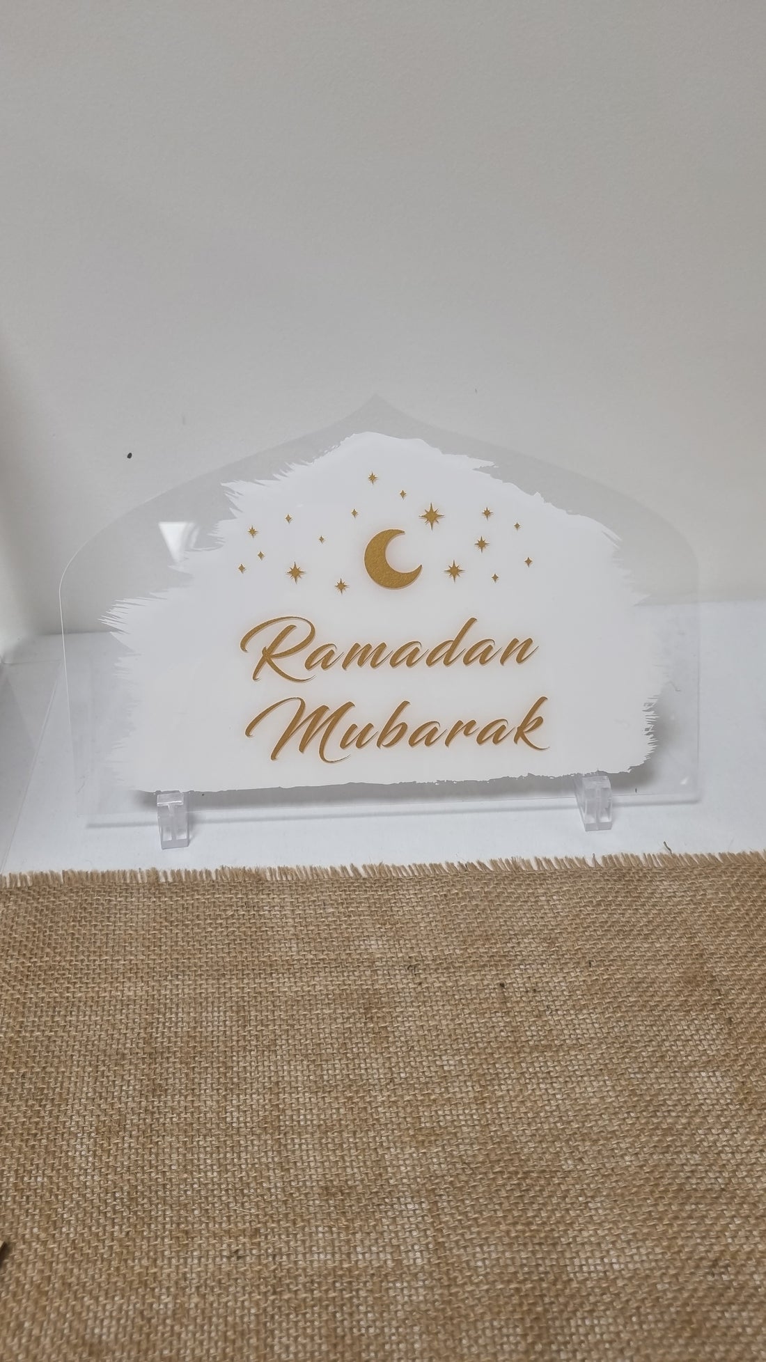 Décoration Ramadan Mubarak - Acrylique transparent et doré pailleté - Happy Muz Deco
