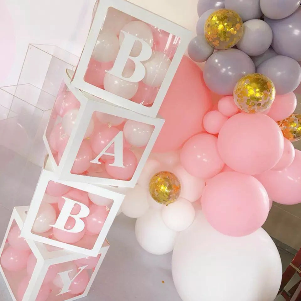 Baby Shower Box avec ballons - Baby Girl