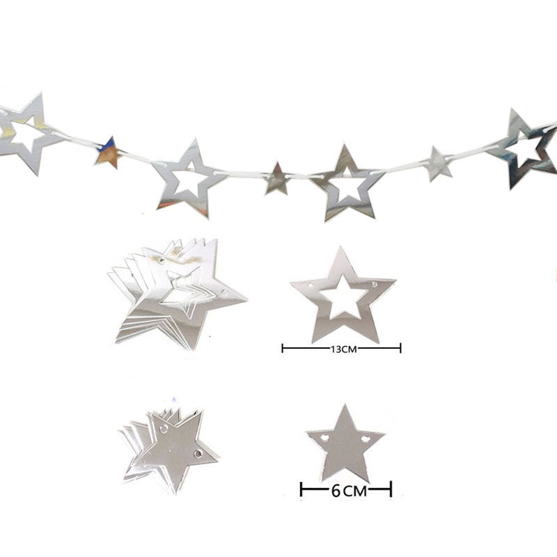 Banderole étoilée brillante - Argent - Happy Muz Deco