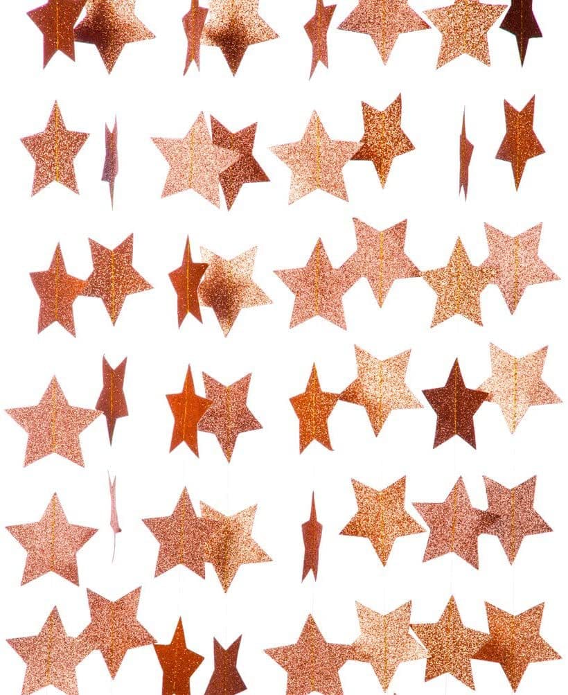 Banderole etoilee pailletee Rose A - Happy Muz Deco