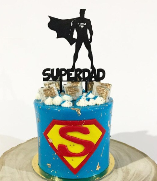 Cake topper Super Dad Noir
