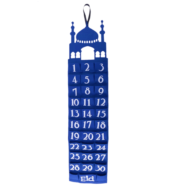 calendrier bleu deco decoration eid mubarak ramadan 2022