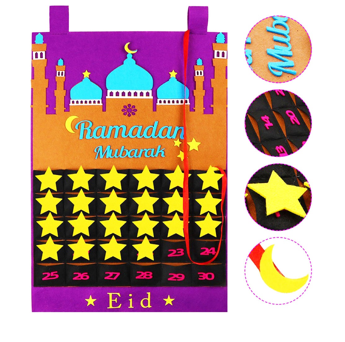 calendrier etoile du ramadan violet | Ramadan Calendar | Ramadan Quiz | Kids games