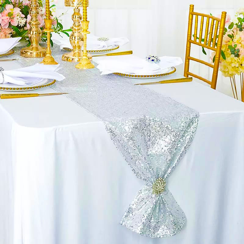 chemin de table sequin argent deco decoration eid mubarak ramadan 2022 - Happy Muz Deco
