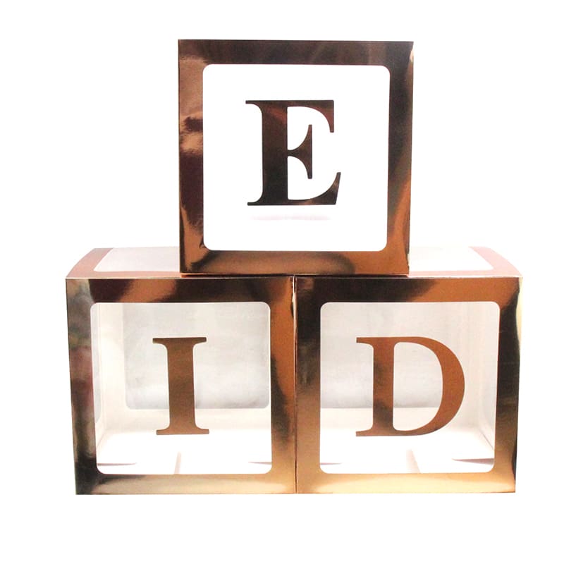 Cubes a ballons Rose | Eid Mubarak Decoration | Ballon decor | Eid Mubarak ballons - Happy Muz Deco