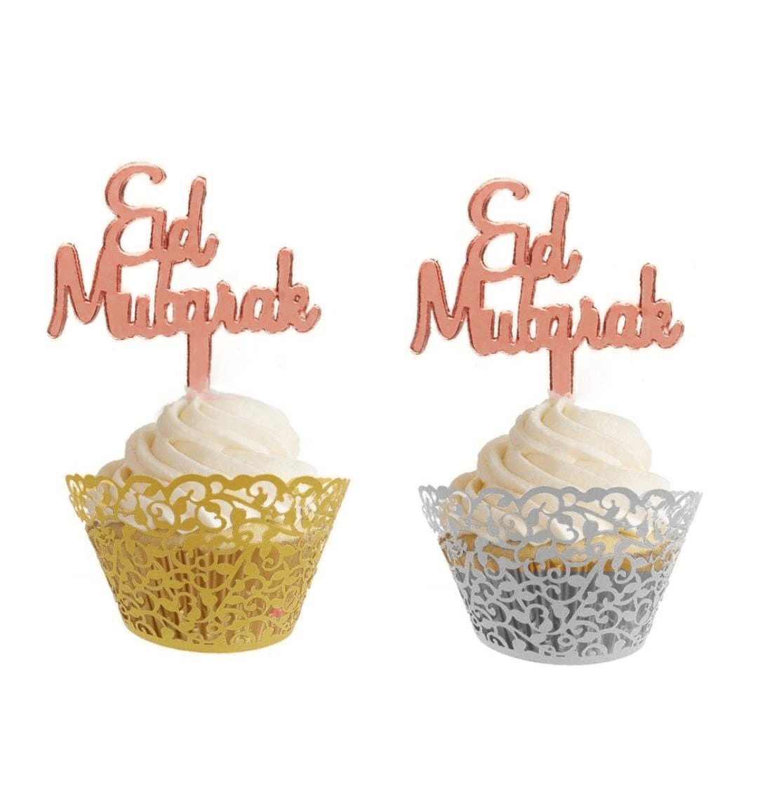 Cupcake topper Eid Mubarak Rose A