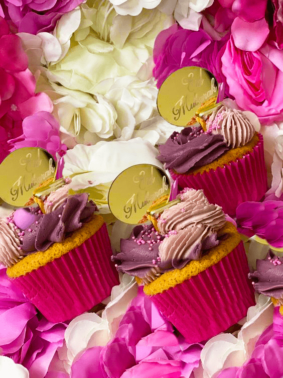 Cupcake topper medaillon Eid Mubarak Dore A - Happy Muz Deco