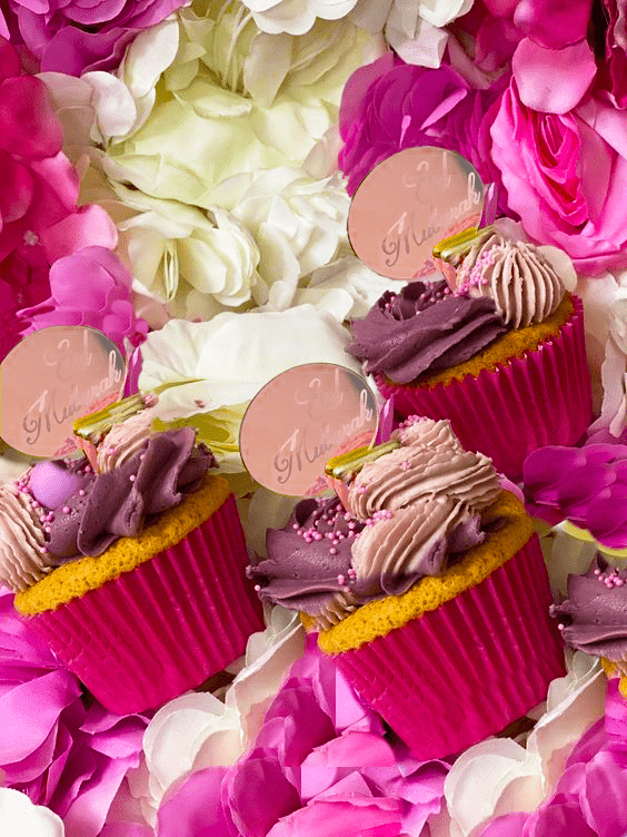 Cupcake topper medaillon Rose | Eid Mubarak Decorations | Deco gateau - Happy Muz Deco