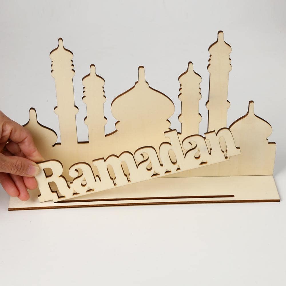 Décoration en bois MDF Ramadan Mubarak