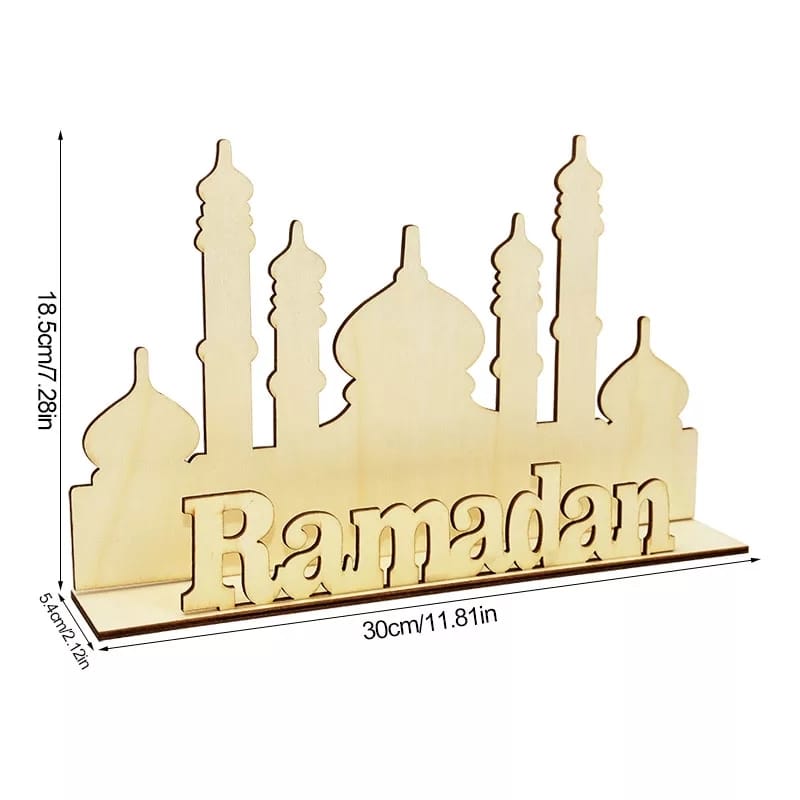 Décorations du Ramadan Eid Crafts Veilleuse Mosquée en bois Islam