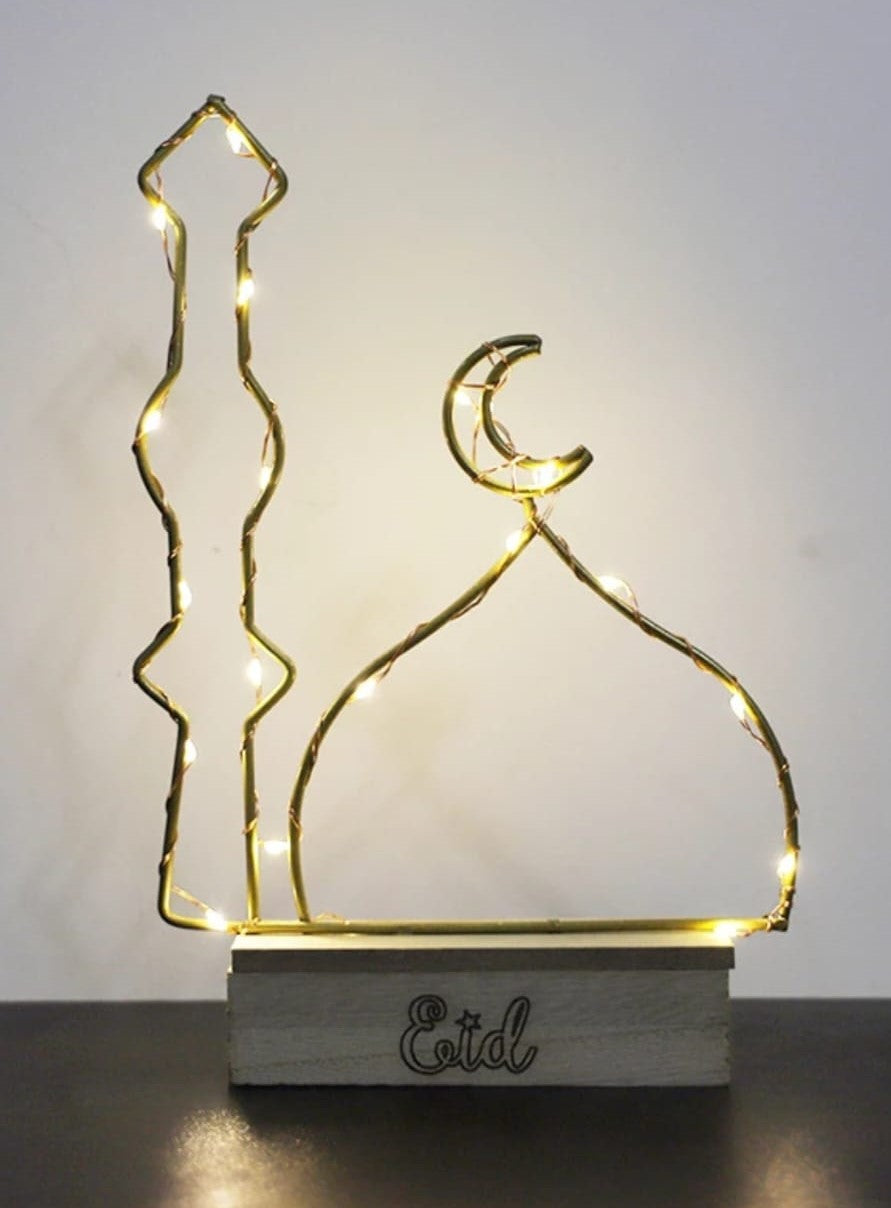 Mosque LED light table decoration - Gold metallic
