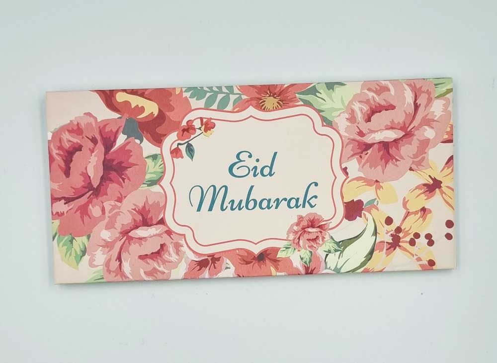 Eid Mubarak gift envelopes - Floral pink