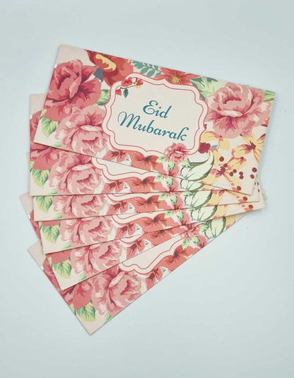 Enveloppes cadeaux Eid Mubarak - Rose fleuri