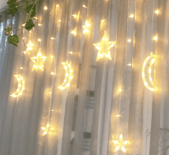 Guirlande lumineuse lune etoile LED Dore D