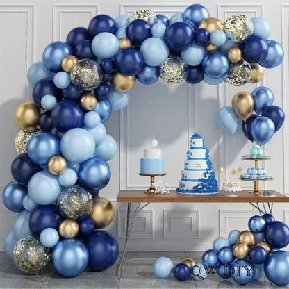 Arche de ballons Bleu et Argent