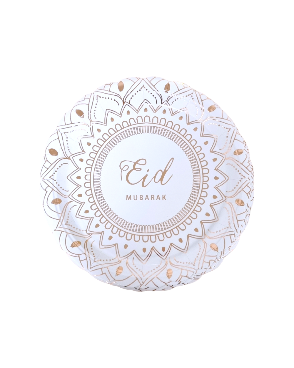 Grandes assiètes Eid Mubarak x8 blanc et rose