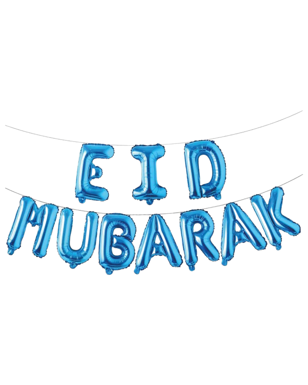 Ballons lettres Eid Mubarak Bleu