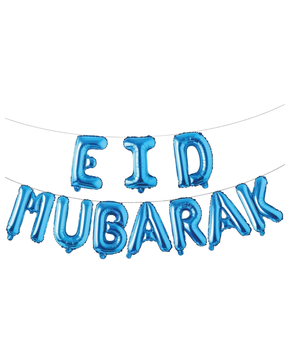Ballons lettres Eid Mubarak Bleu - Happy Muz Deco