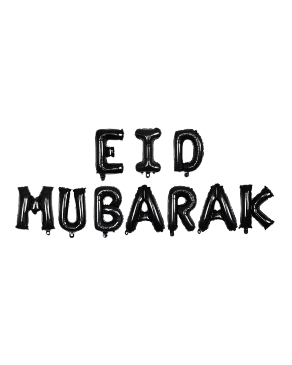 Ballons lettres Eid Mubarak Noir