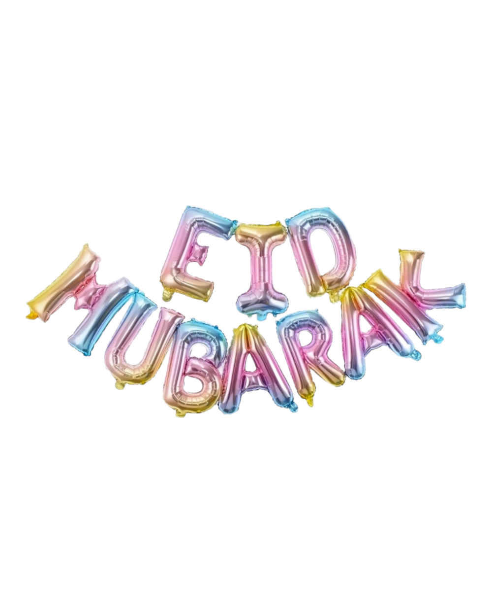 Ballons lettres Eid Mubarak - Rose multicolors - Happy Muz Deco