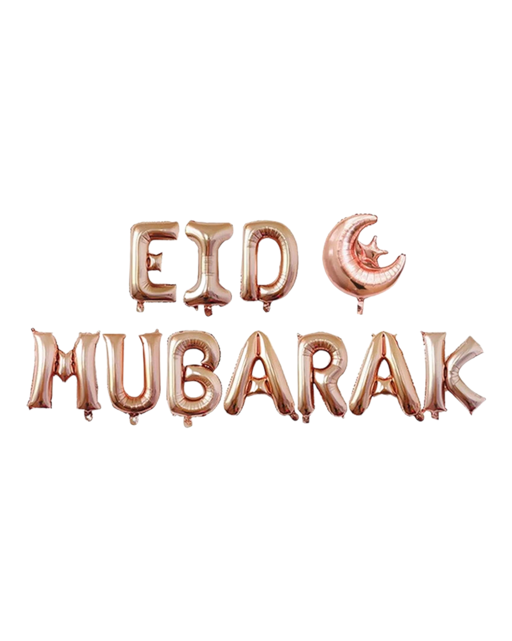 Ballons lettres eid mubarak Rose