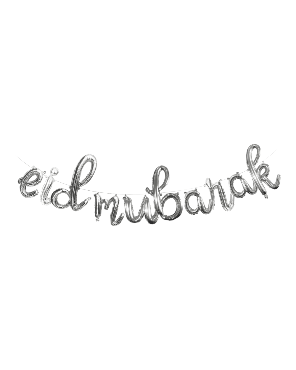 Ballons lettres minuscules eid mubarak Argent A - Happy Muz Deco