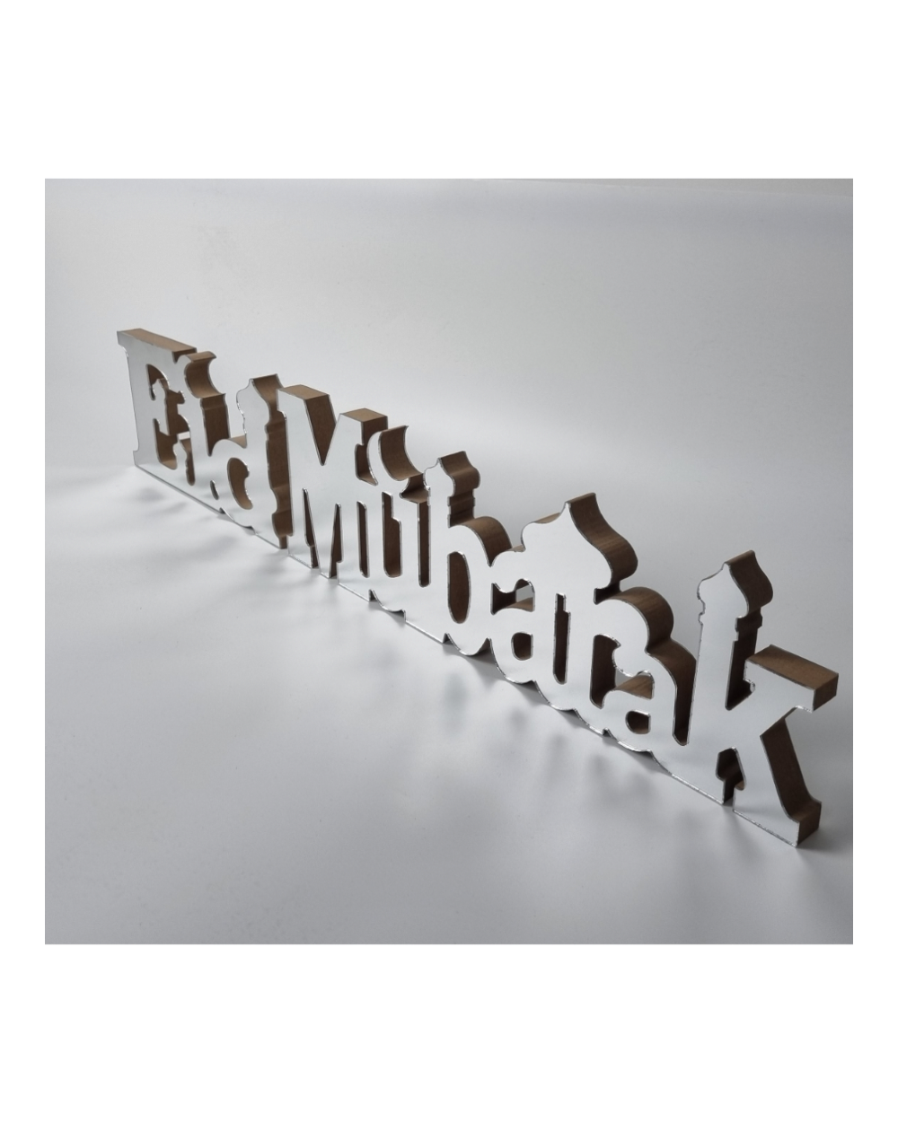 Lettres décoratives Eid Mubarak avec effet mirroir - Argent - Happy Muz Deco