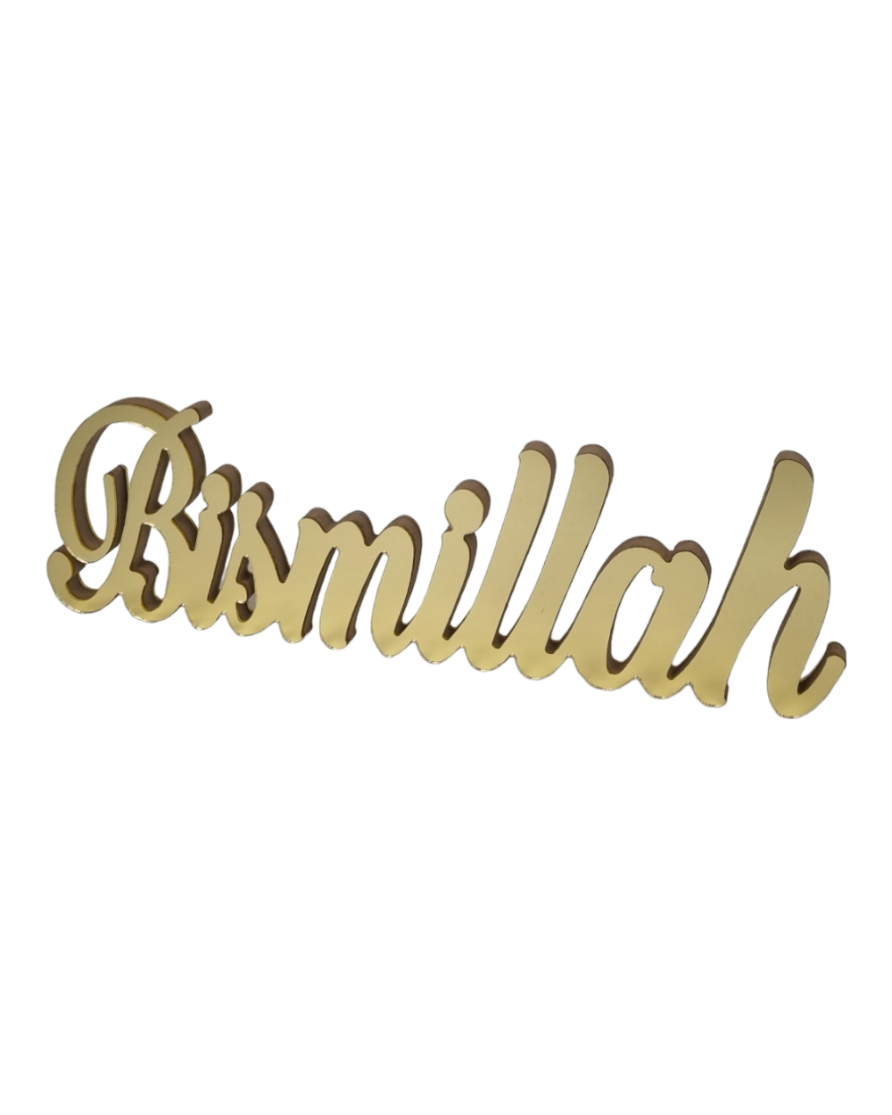 Lettres décoratives Bismillah avec effet miroir - Doré