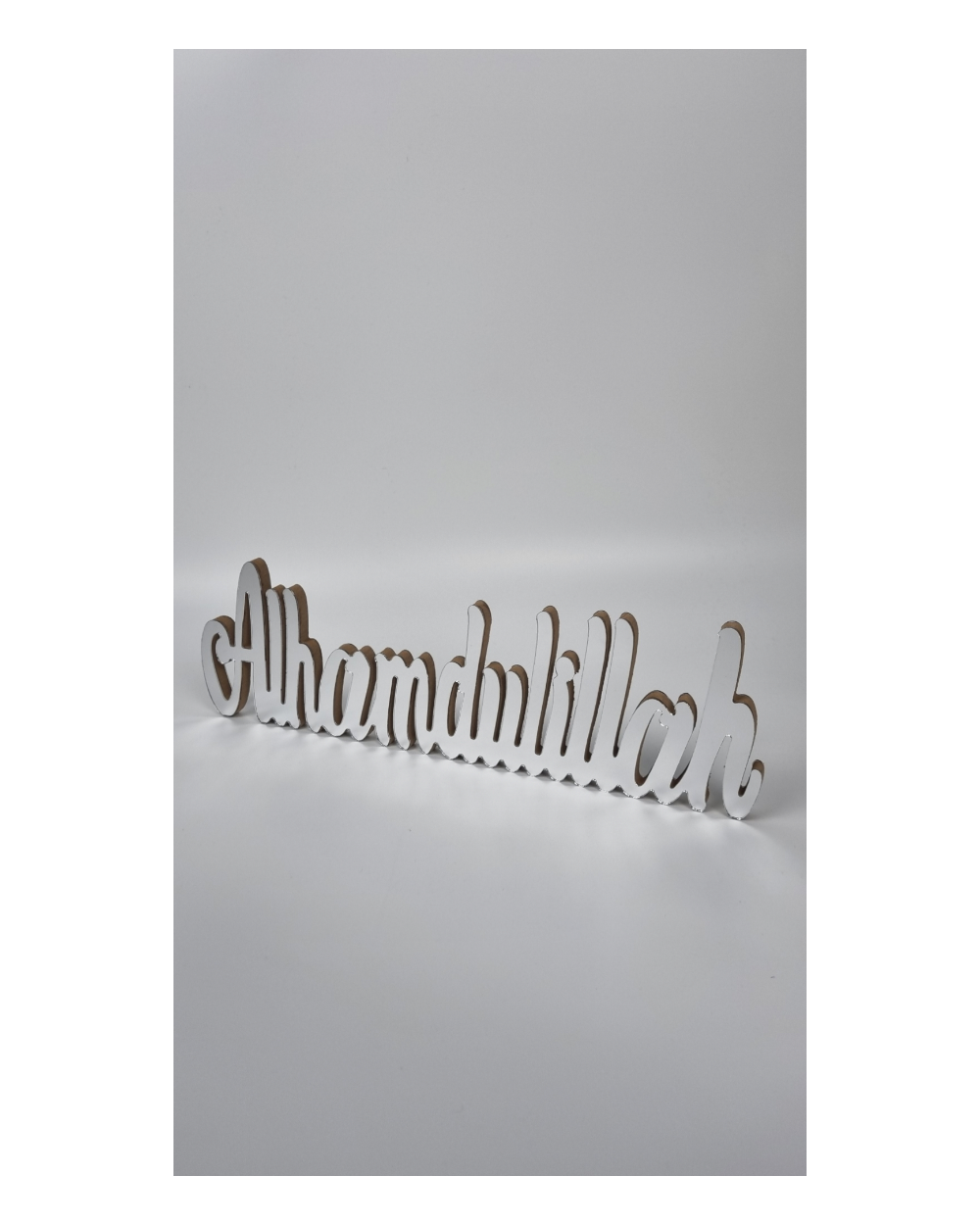 Lettres décoratives Alhamdulillah avec effet miroir - Argent