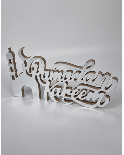 Decorative letters Ramadan Kareem Mosque with mirror effect - Silver