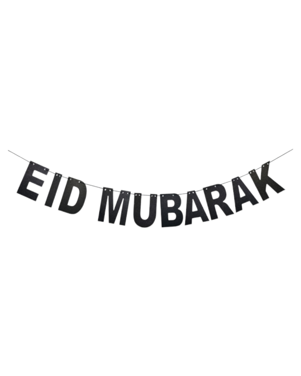 Banderole pailletée Eid Mubarak - Noir - Happy Muz Deco